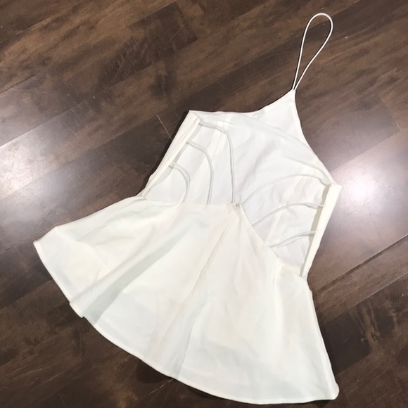 Tobi white halter top with open strappy back - Picture 4 of 5